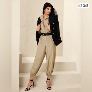 Banana Republic Lido Heritage Tan Jumpsuit Modern Minimalist Design.